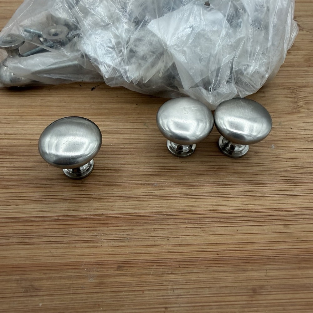 Round Mushroom Knob Kitchen‎ Cabinet Hardware Brushed Nickel Lot of 18 PCs